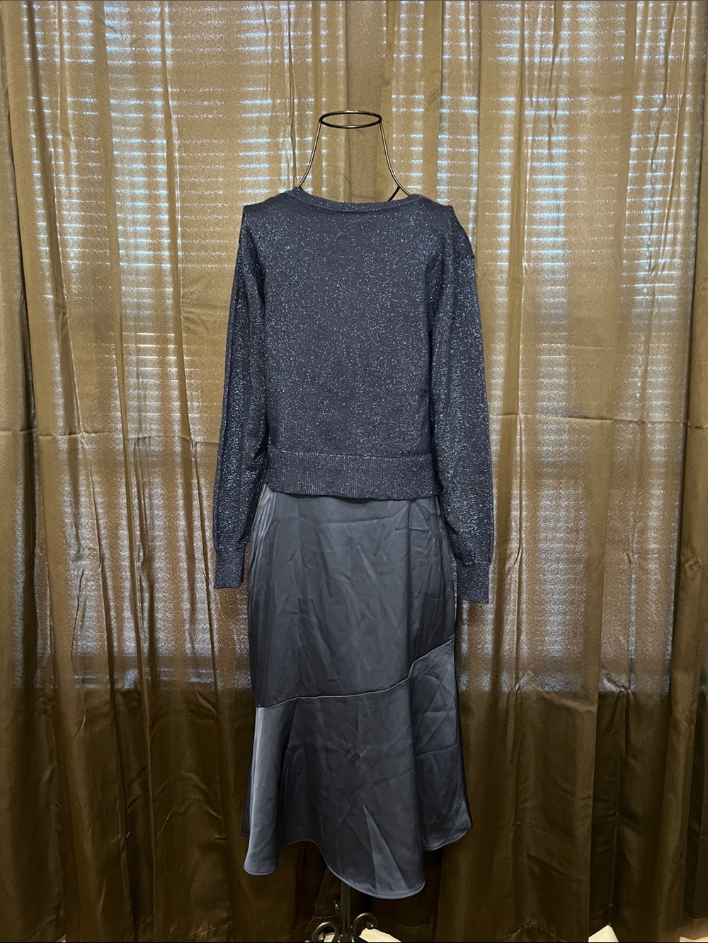 Sam Edelman Dress with attached Sparkle V-Neck Sweater Size 2
